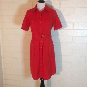 Zac and Rachel Red Button Up Dress Size 4